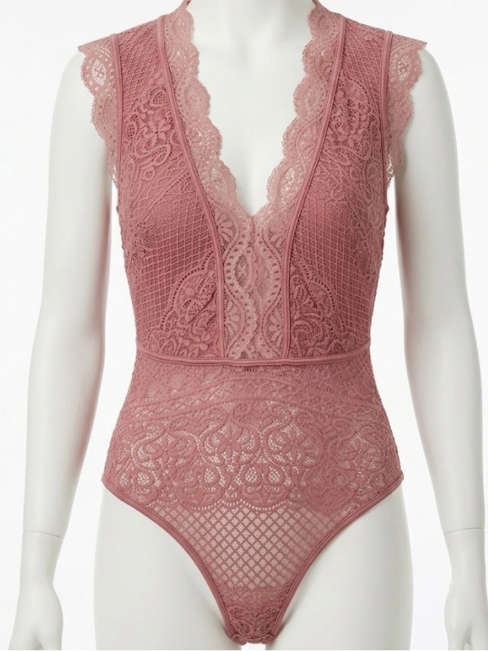 Haute Monde Rose Pink Lace Top